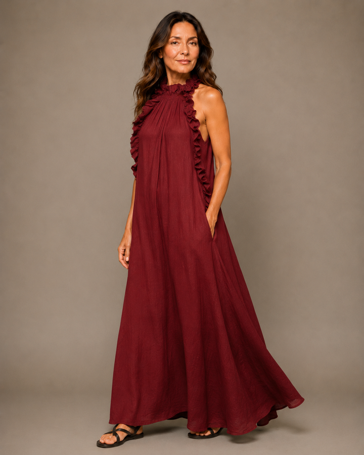 Amara Maxi Dress (Burgundy)