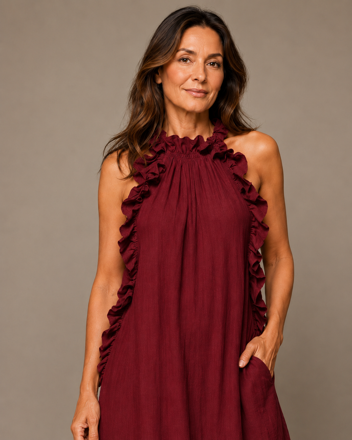 Amara Maxi Dress (Burgundy)