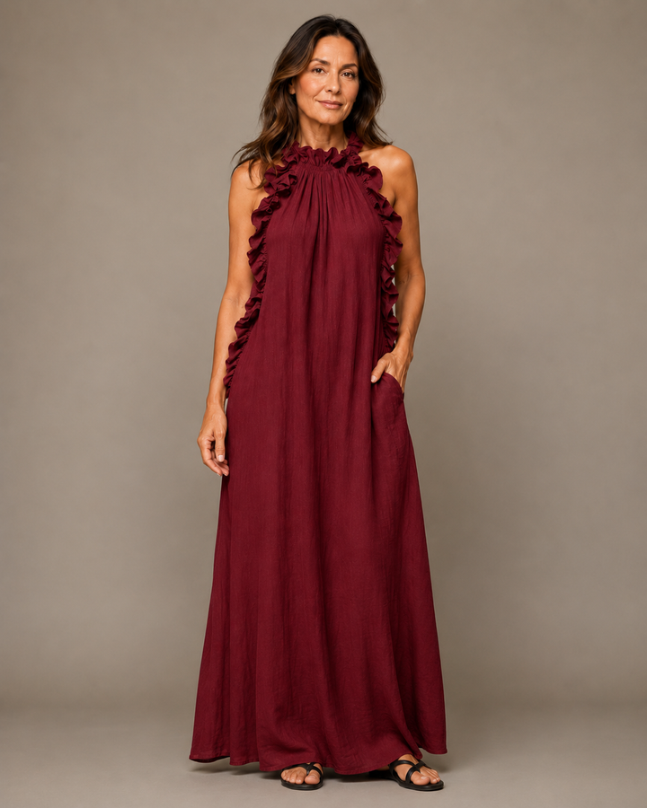 Amara Maxi Dress (Burgundy)